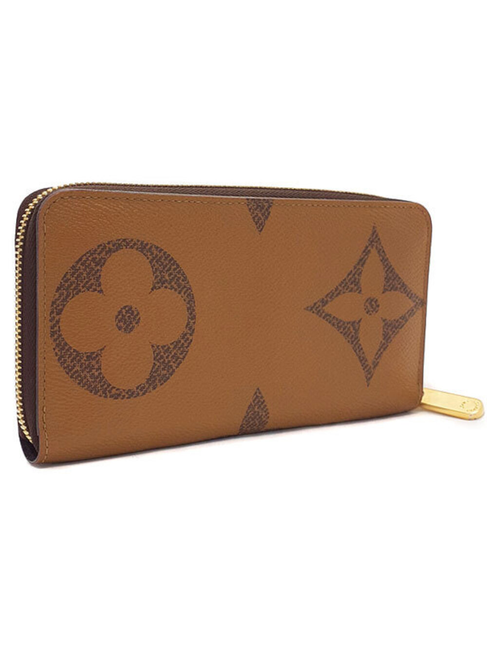 Louis Vuitton Zipper Long Round Monogram Wallet Giant Zippy Reverse Brown